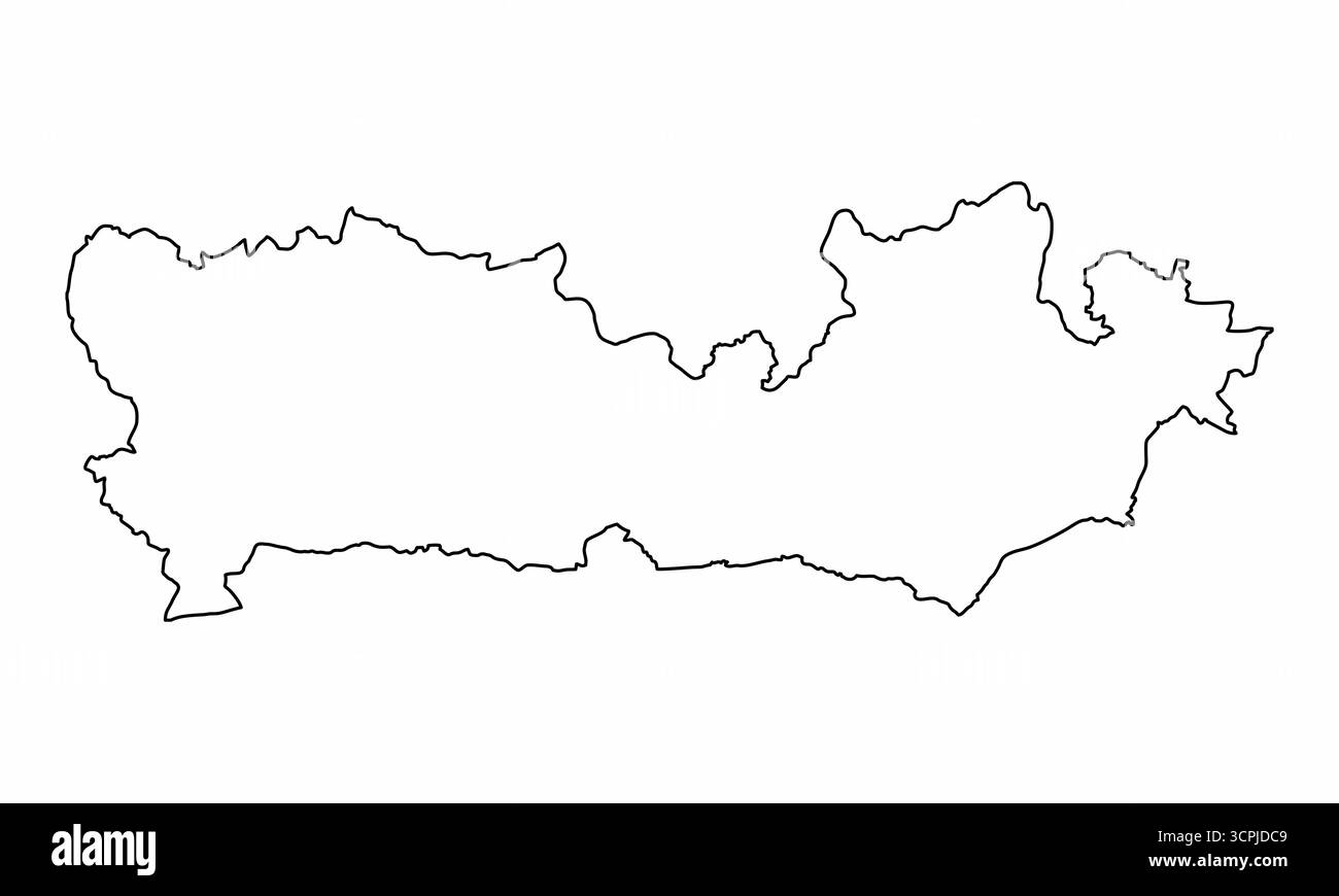 Mappa di contorno della contea del Berkshire isolata su sfondo bianco, Inghilterra Illustrazione Vettoriale