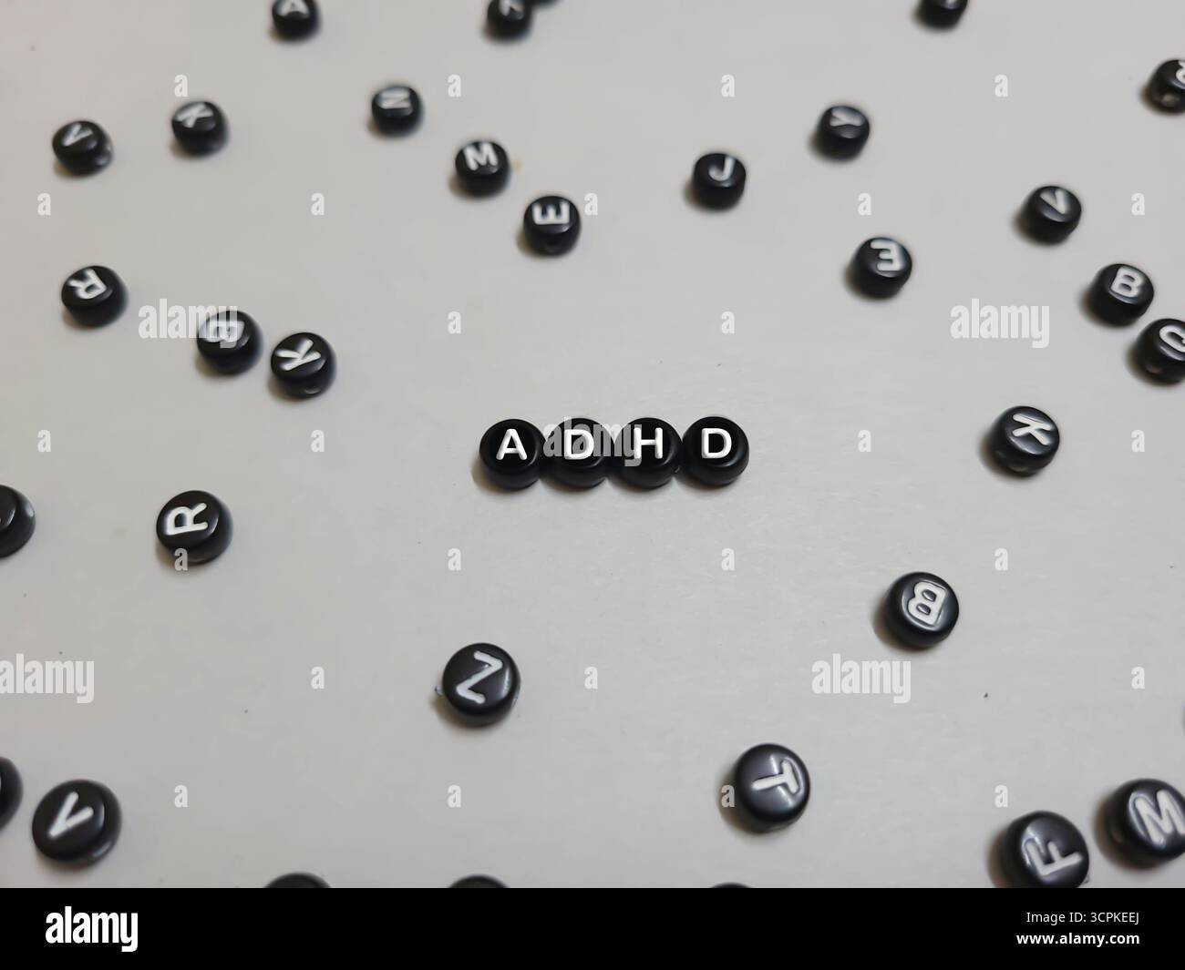 ADHD, o disturbo da deficit di attenzione/iperattività - Immagine stock catturata con smartphone