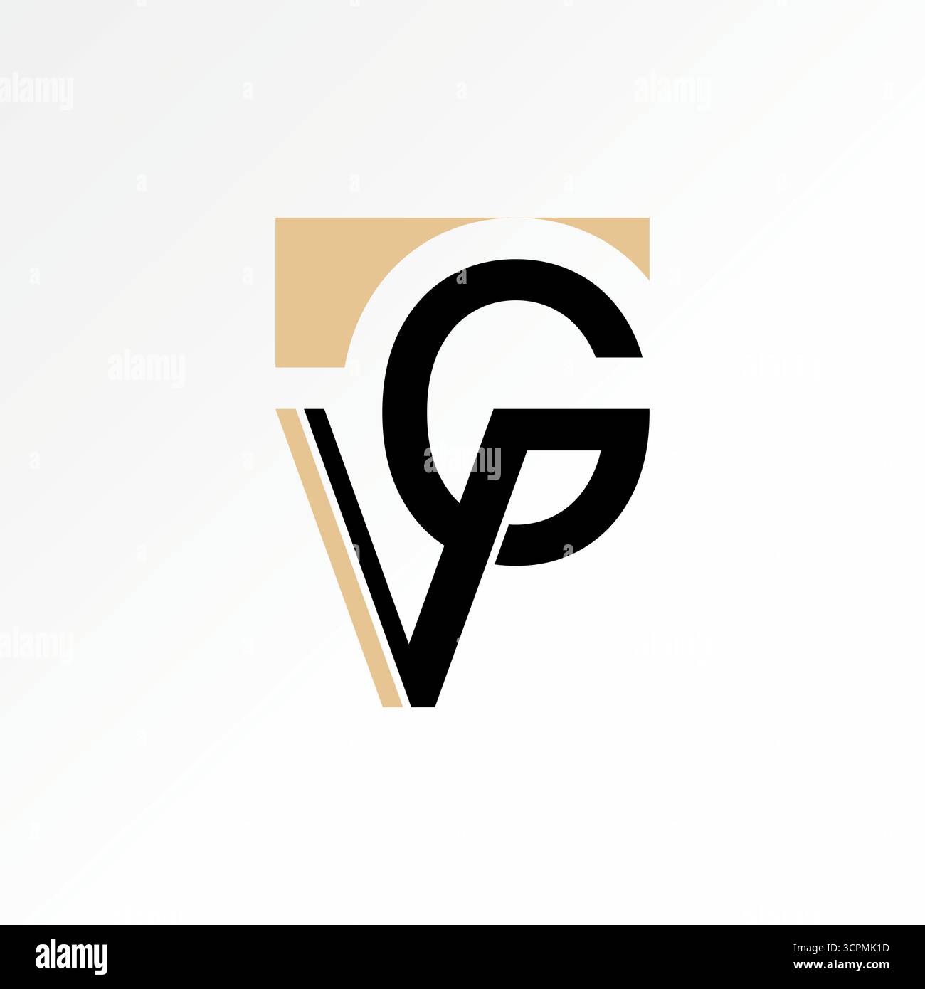 Design del logo concept grafico immagine vettoriale premium creativa top sell font VG o GV iniziale collegato dall'alto verso il basso marchio elegante sport di moda digitale Illustrazione Vettoriale