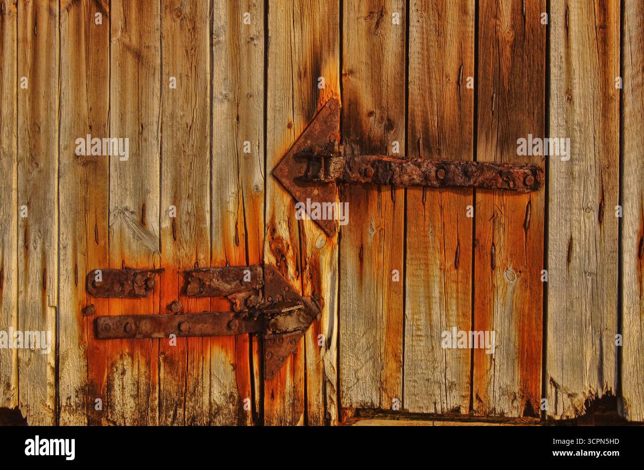 Primo piano del vecchio cancello con dettagli arrugginiti di ferro Foto Stock