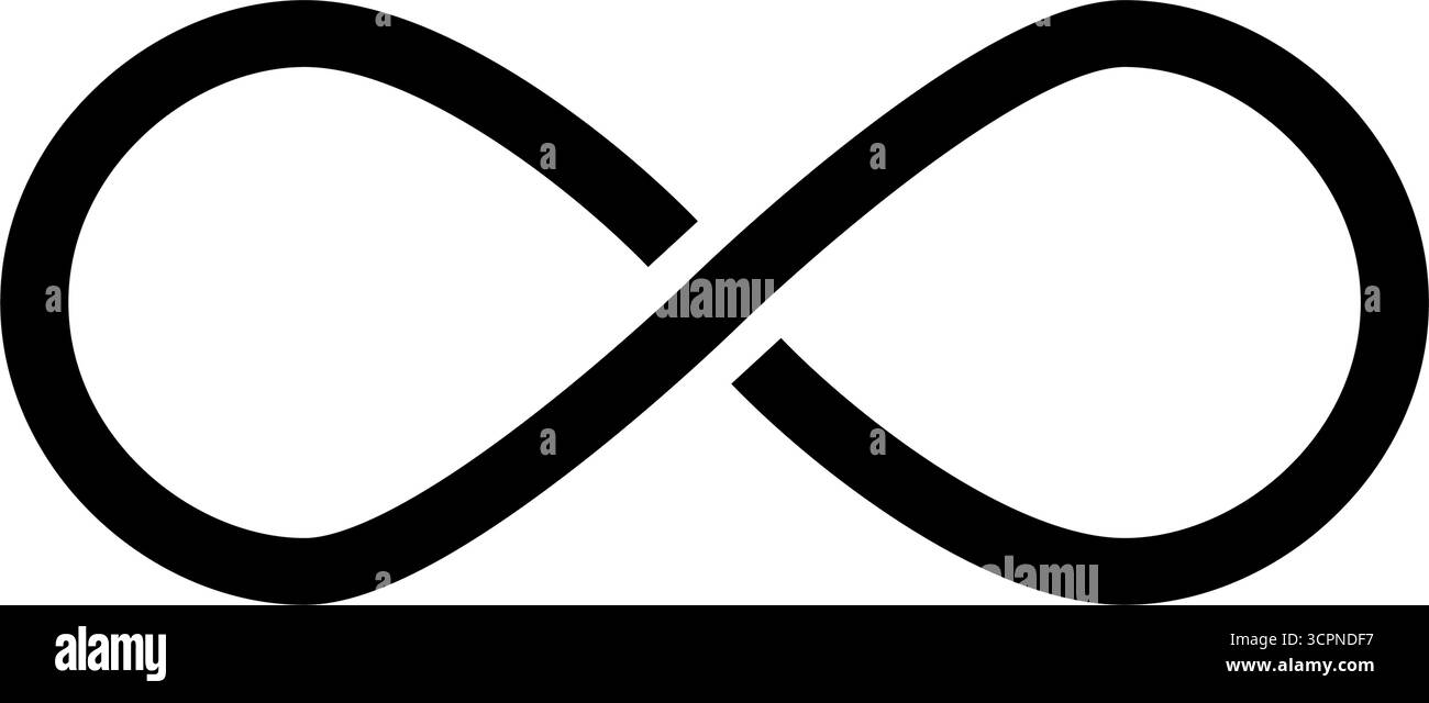 Icona a forma di glifo piatto a ciclo infinito su sfondo bianco, illustrazione vettoriale isolata Illustrazione Vettoriale