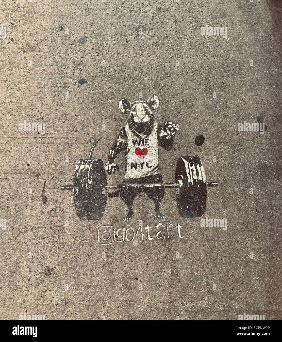 Forza urbana: NYC Rat Street Art - Immagine stock catturata con smartphone