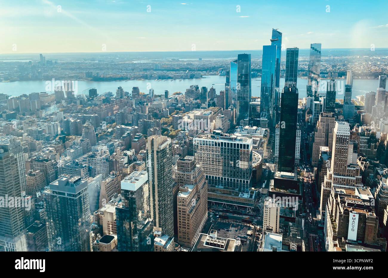 Vista su Mannathan dall'Empire State Building Foto Stock