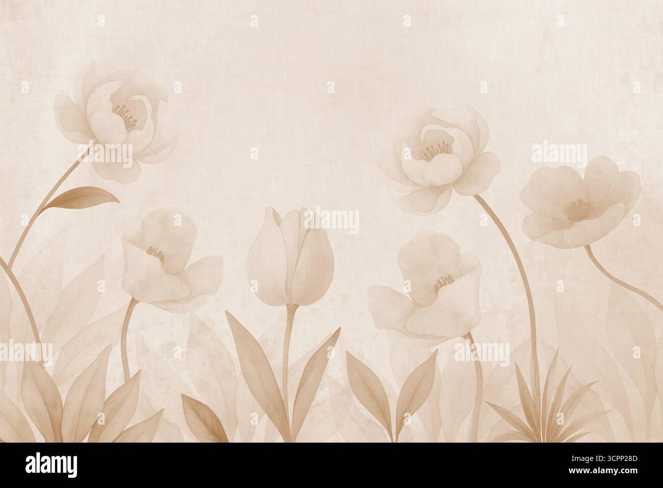 Sfondi floreali acquerelli: Eleganti tessuti di carta digitale per inviti, Scrapbooking, Wall Art e Decorative Design Foto Stock