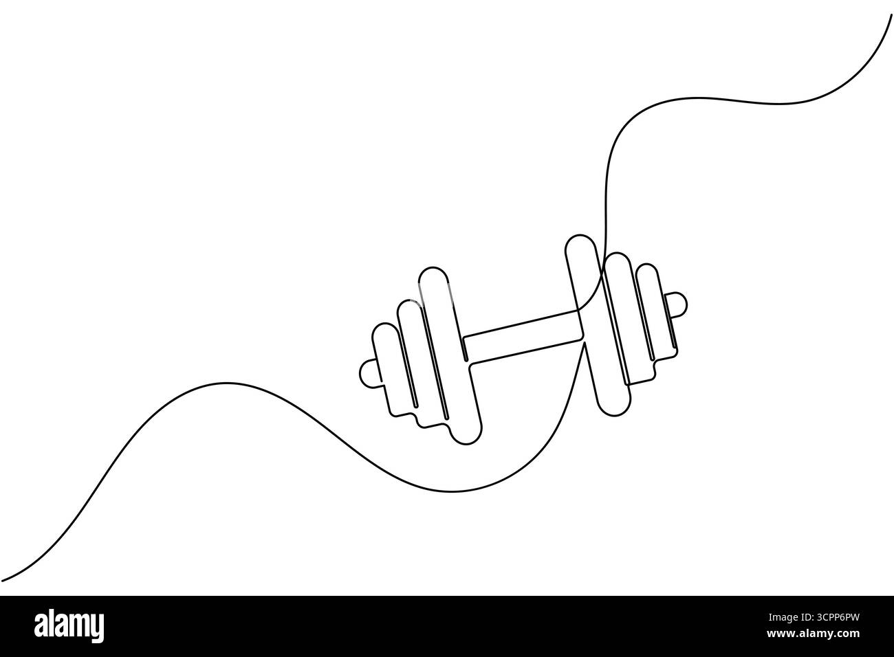 Manubrio continuo su una linea grafica disegno fitness sollevamento pesi illustrazione vettoriale Illustrazione Vettoriale