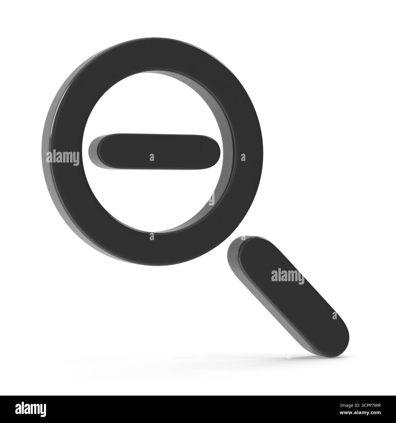 Lente di ingrandimento con segno meno Foto Stock