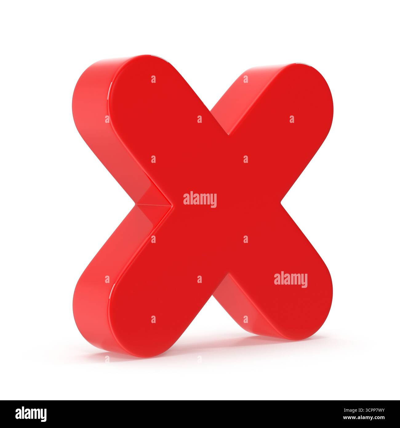 Simbolo rosso di errore e errore di annullamento del contrassegno 3d x Foto Stock