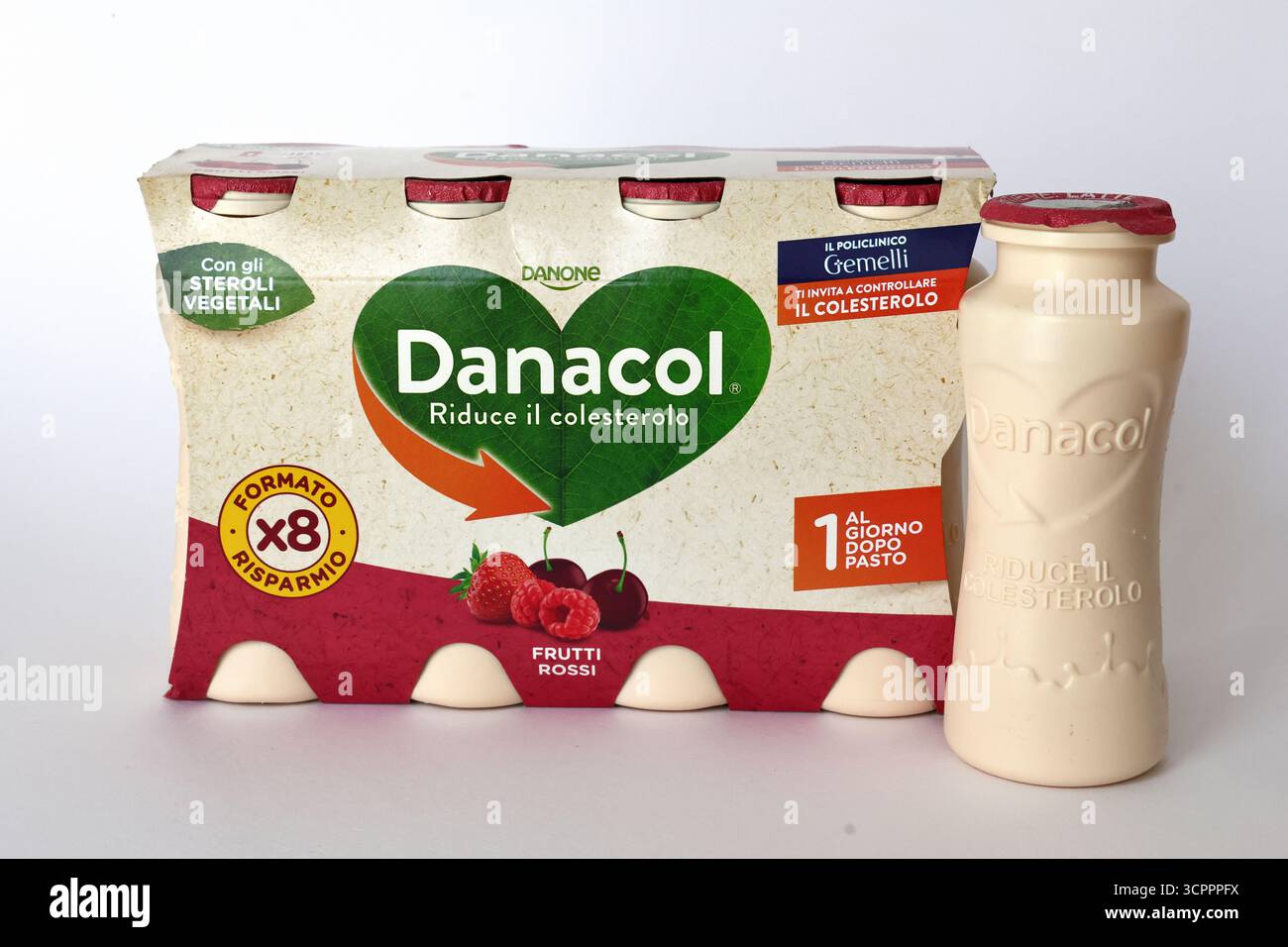 Danacol di Danone, bevanda sterolo vegetale che aiuta a ridurre il colesterolo Foto Stock