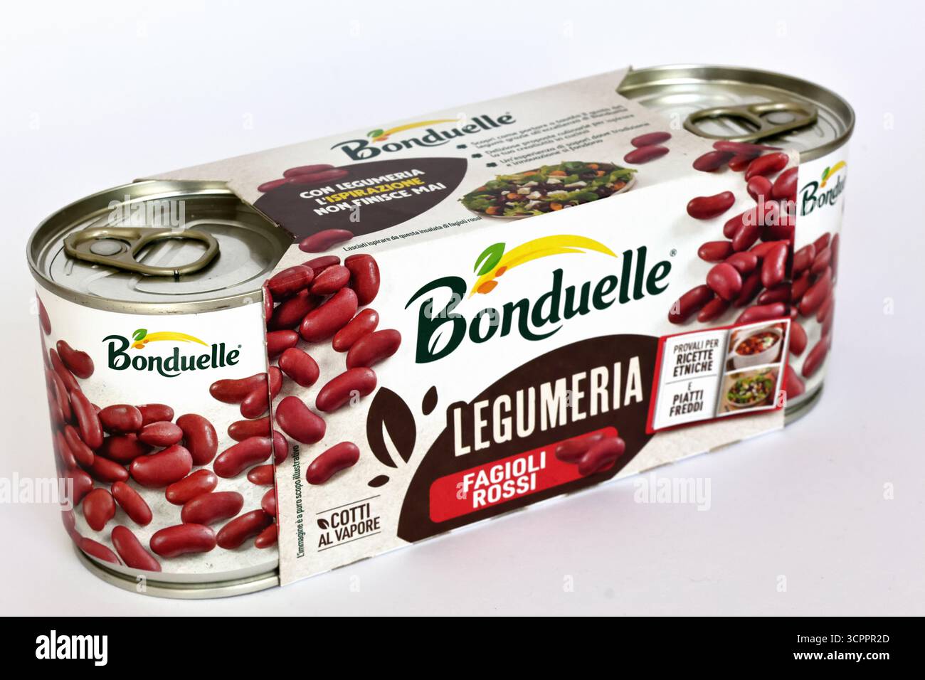 Fagioli rossi Bonduelle, cotti a vapore Foto Stock