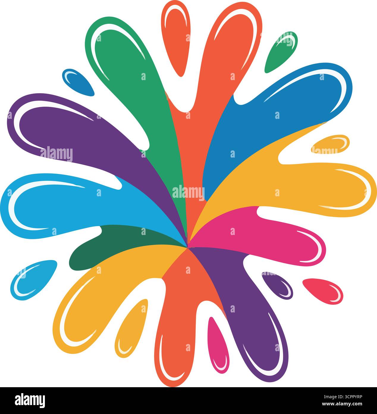 Illustrazioni di spruzzi di vernice colorata Illustrazione Vettoriale