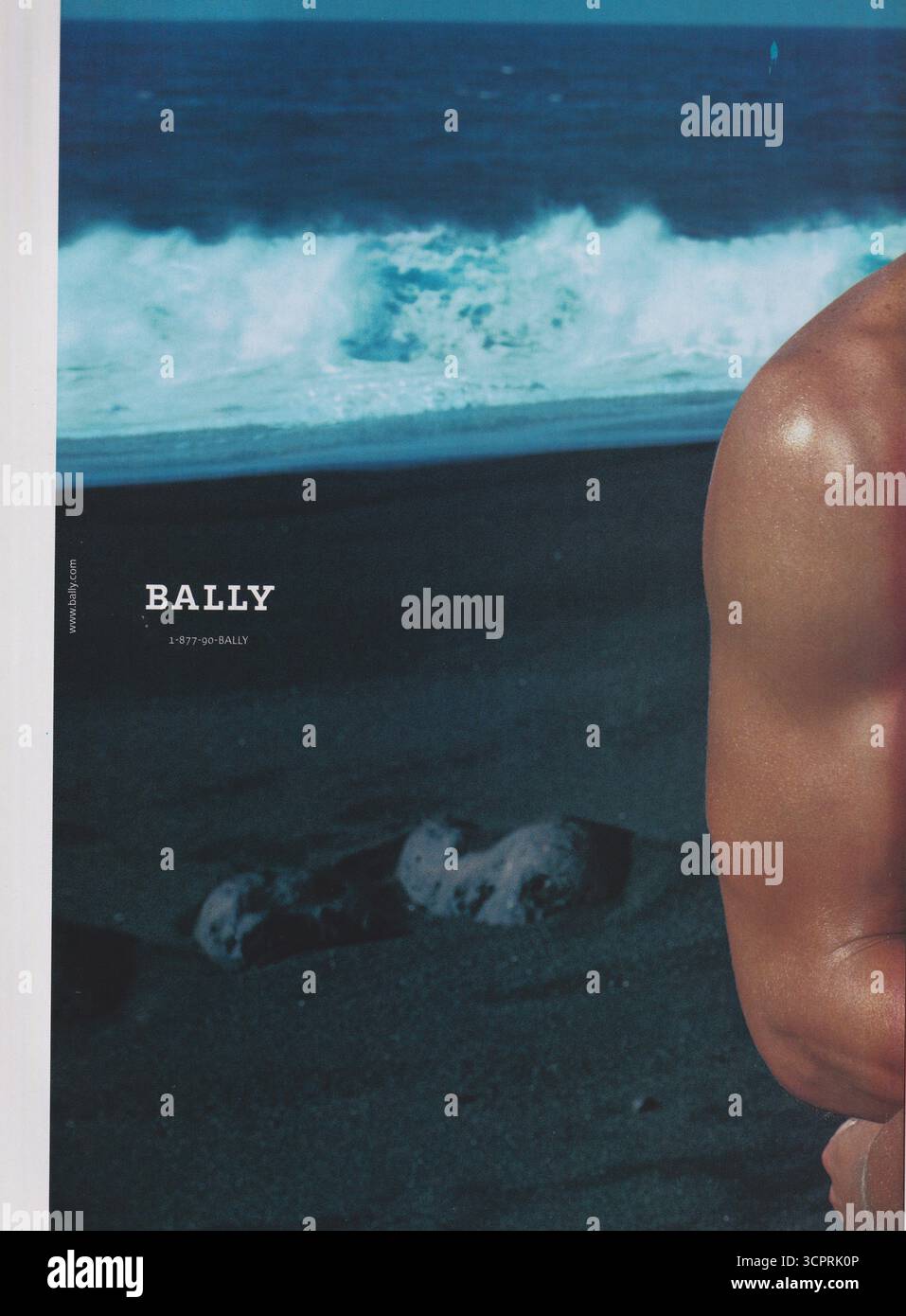 Poster pubblicitario casa di moda Bally su rivista cartacea da 2001 anni, pubblicità, pubblicità creativa Bally da 2000 anni Foto Stock
