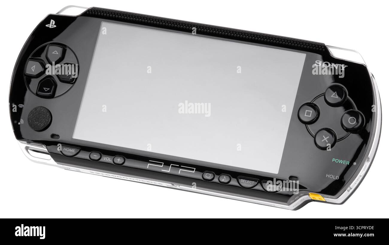 2004 console per videogiochi portatile Sony PSP-1000 per il Nord America. Foto Stock