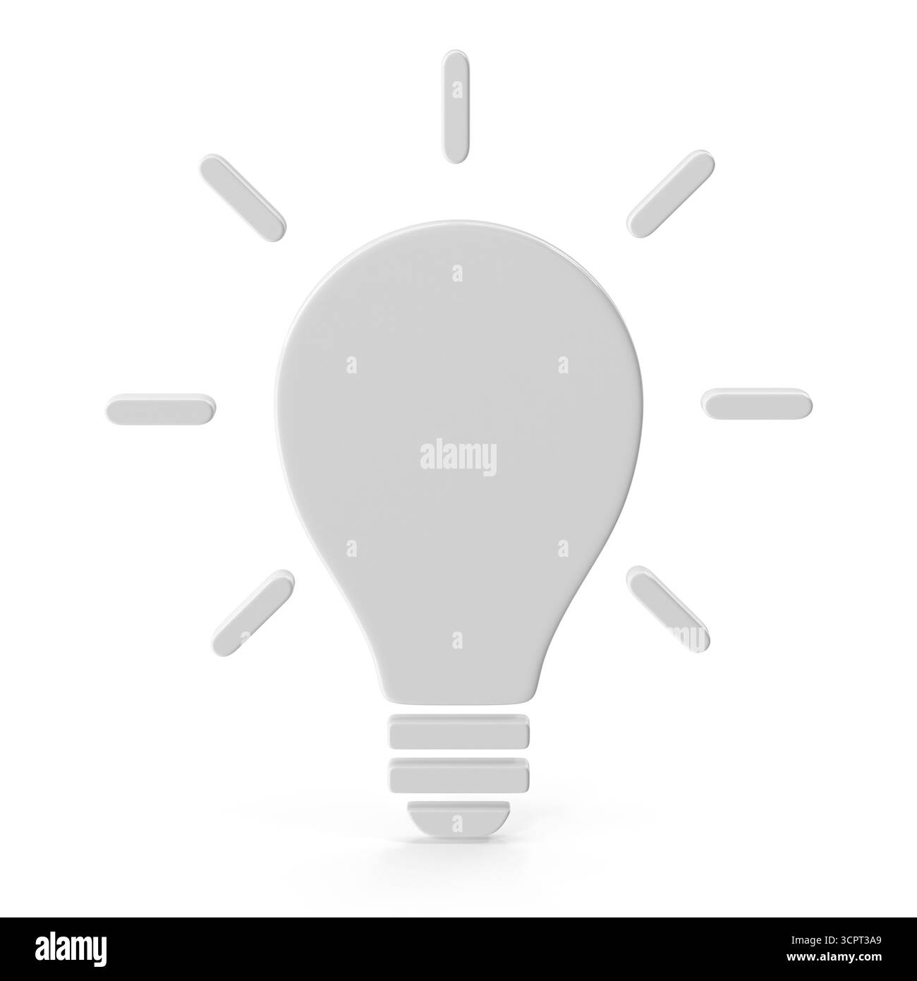 Idea brillante con lampadina e illustrazione dei raggi Foto Stock
