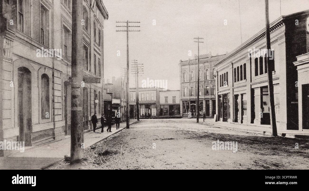 Commercial Street, Nanaimo BC Canada, circa 1905 cartoline. Hibben publ. Foto Stock