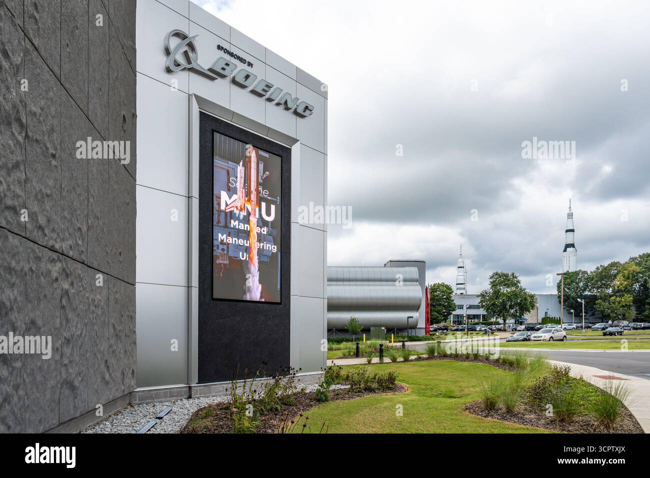 Space Camp Operations Building presso lo U.S. Space & Rocket Center di Huntsville, Alabama. (USA) Foto Stock