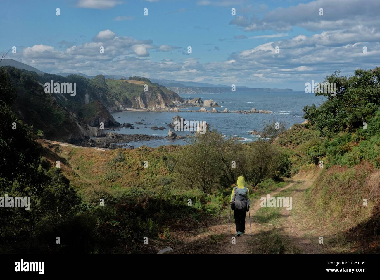 Escursioni a Playa del Silencio, Castañeras, Cudillero, Asturie, Spagna Foto Stock