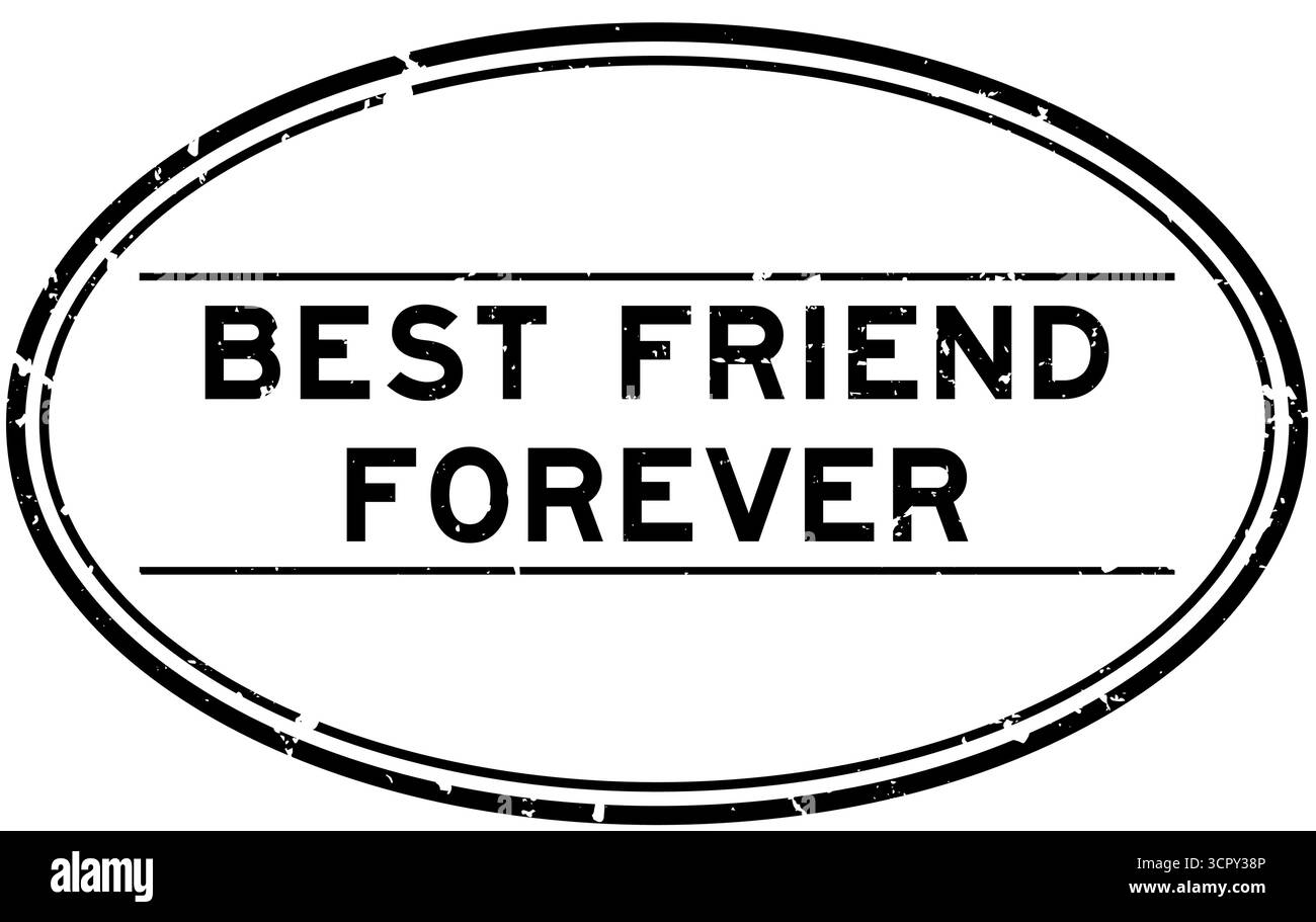 Timbro in gomma ovale nero grunge BEST Friend Forever su sfondo bianco Illustrazione Vettoriale
