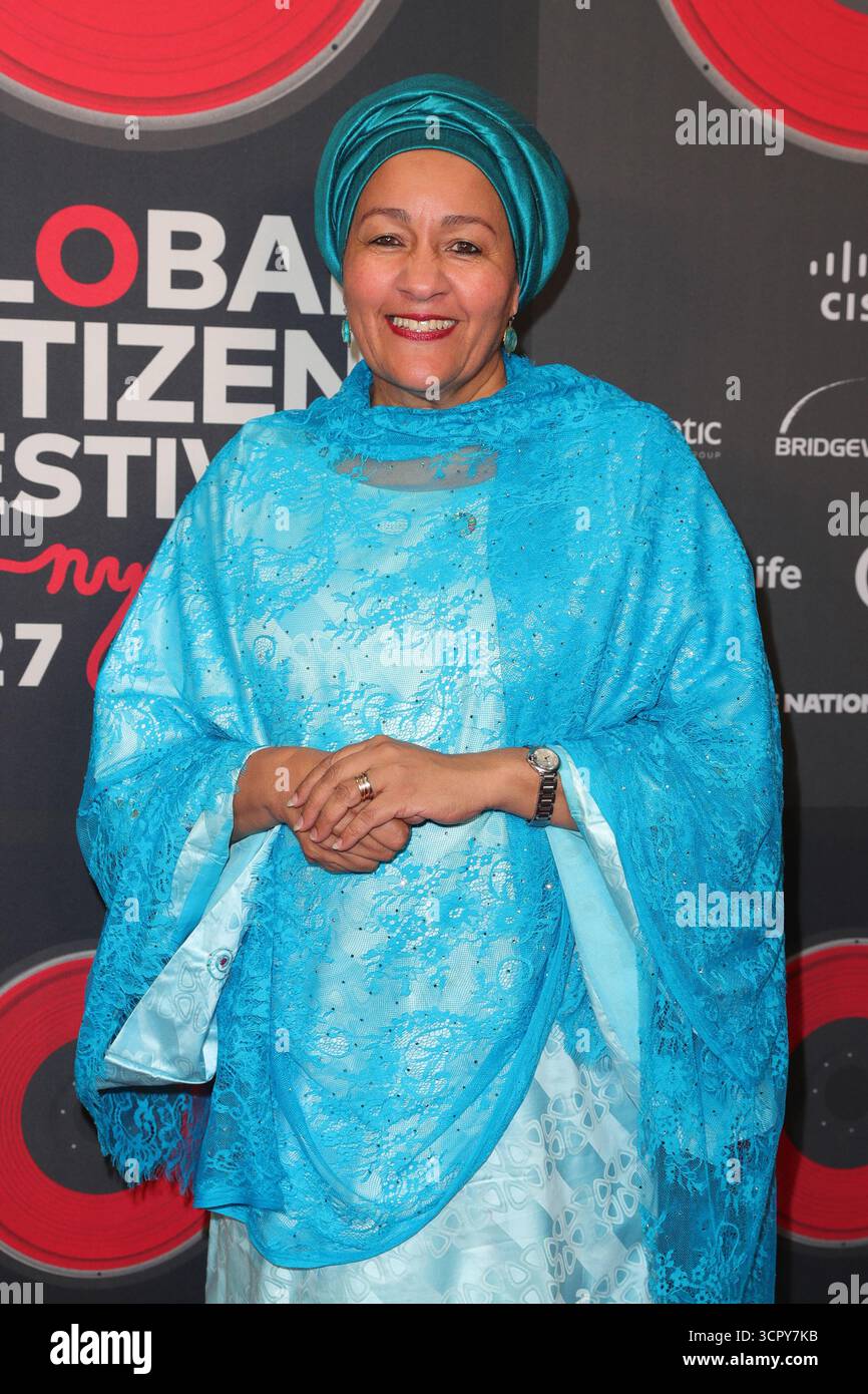 NEW YORK, NEW YORK – SETTEMBRE 27: Il vicesegretario generale delle Nazioni Unite Amina Mohammed partecipa al Global Citizen Festival 2025 a Central Park il 27 settembre 2025 a New York. Il festival annuale ha riunito leader mondiali, artisti e attivisti per sensibilizzare su questioni globali tra cui l'eliminazione della povertà, l'azione per il clima e l'uguaglianza, con migliaia di partecipanti che si sono Uniti all'appello per il cambiamento. (Foto: Giada Papini Rampelotto/EuropaNewswire) Foto Stock