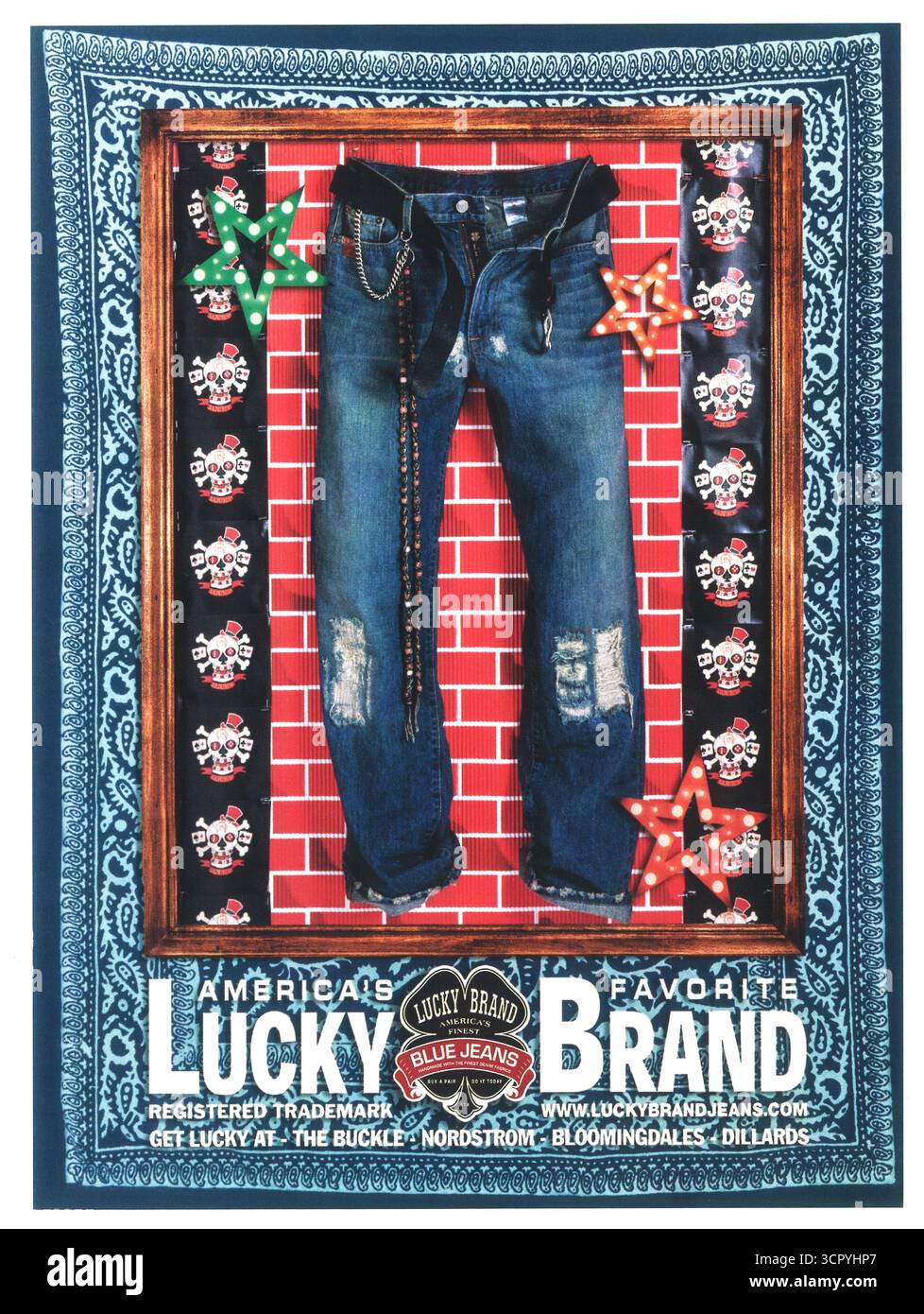 2002 annuncio Lucky Brand Blue Jeans Foto Stock