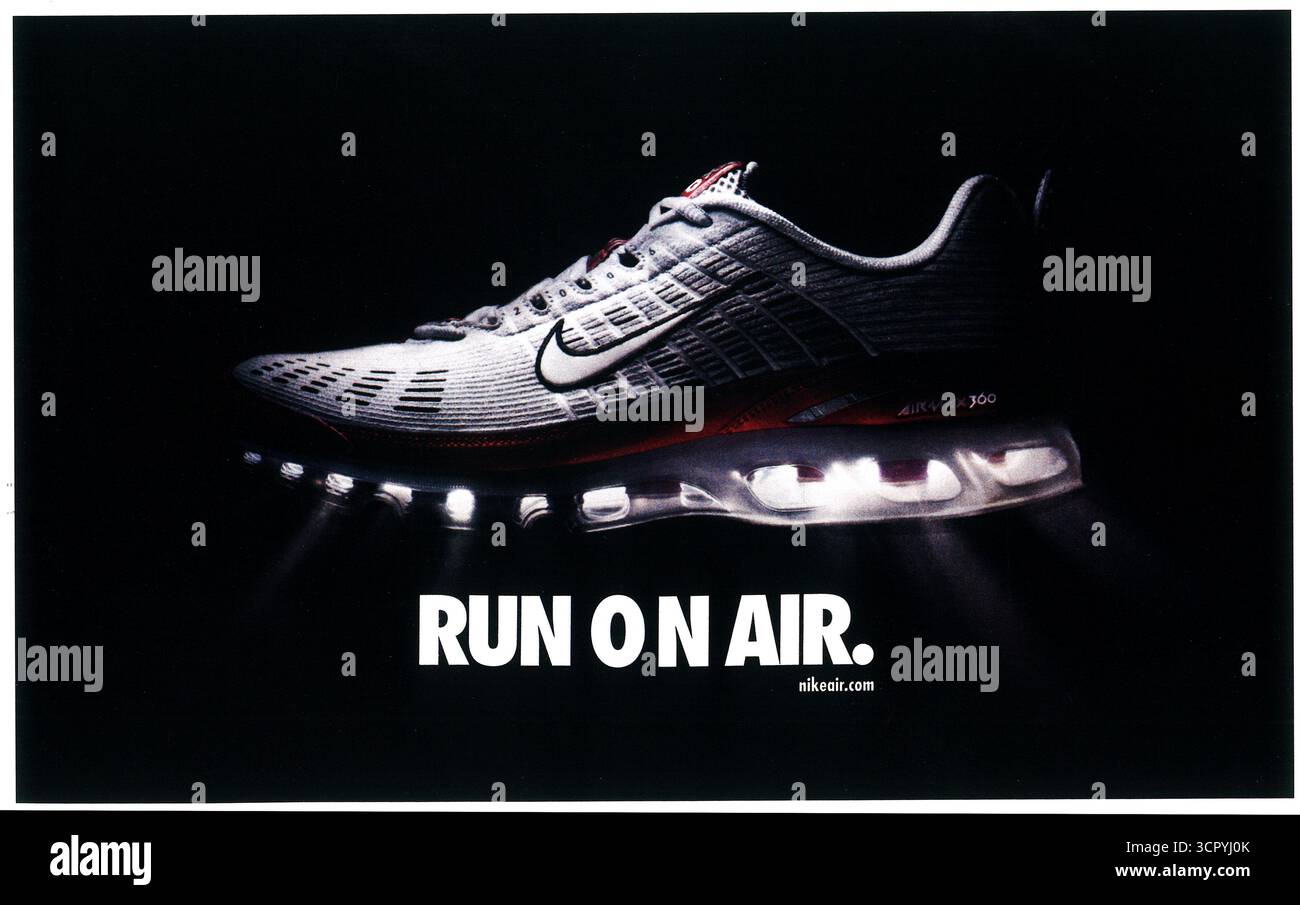 Annuncio Nike Air Max 360 2006, Run on Air Foto Stock