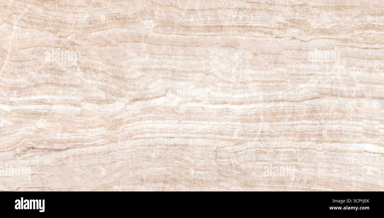 Elegante superficie in marmo beige con motivi e venature sottili che mostrano una bellezza naturale. Foto Stock