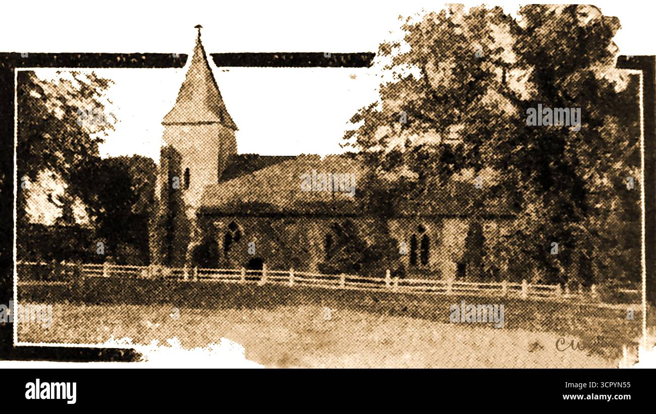 1904 - chiesa di St Georges dove antichi murales sono stati trovati sotto il bianco rimosso nel villaggio di Trotton vicino a Midhurst. West Sussex Foto Stock