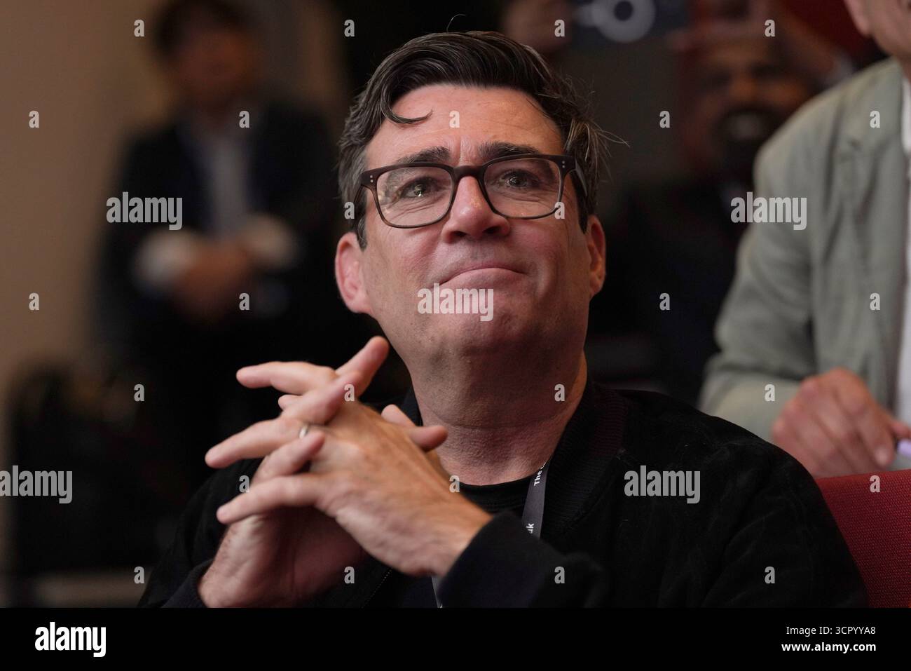 Il sindaco della Greater Manchester Andy Burnham partecipa a un evento Labour for a New Democracy Fringe alla Conferenza del Partito Laburista all'ACC Liverpool. Data foto: Domenica 28 settembre 2025. Foto Stock