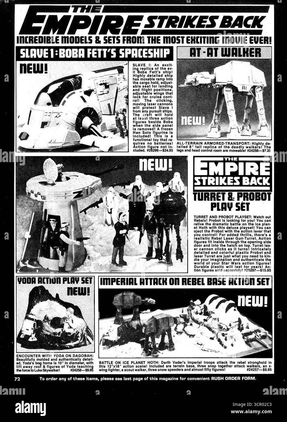 Linea 1982 di giocattoli e playset del film The Empire Strikes Back Foto Stock