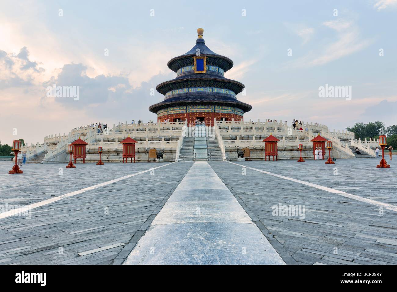 La sala di preghiera per i buoni raccolti (traduzione dalla targa blu) al Tempio del cielo di Pechino, Cina Foto Stock