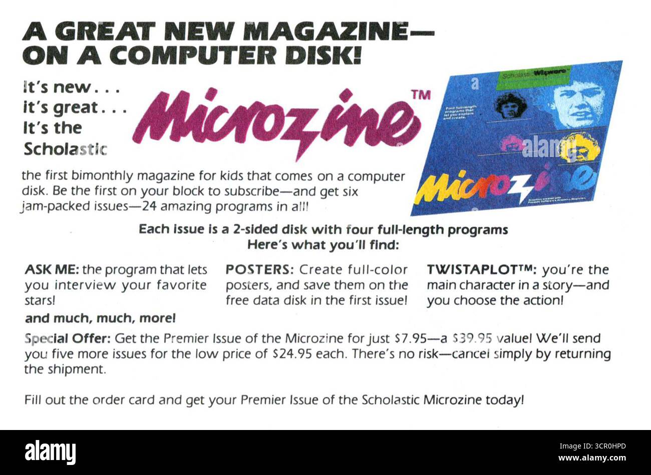 1983 annuncio sulla rivista Microzine computer Foto Stock