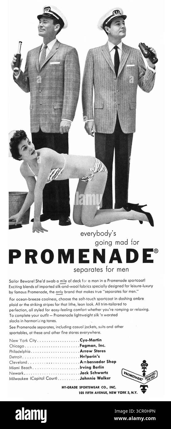 1957 capi sportivi Promenade da uomo Foto Stock