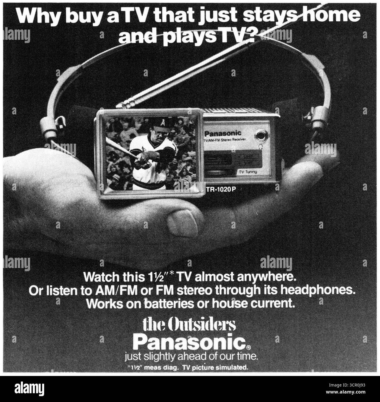 1982 annuncio Micro TV Panasonic TR-1020P Outsider Foto Stock