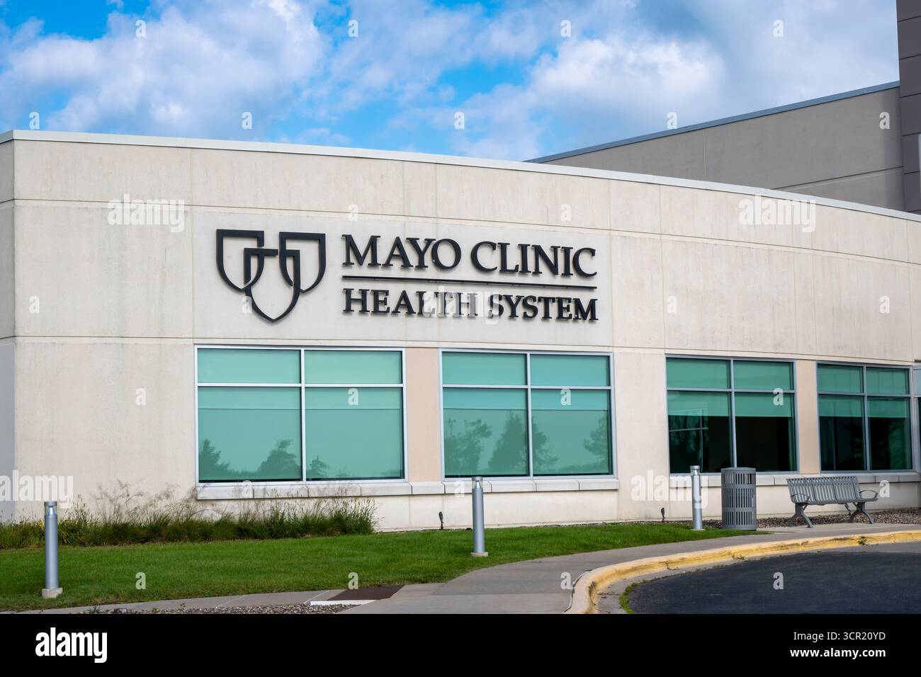 Owatonna, Minnesota. Mayo Clinic. Il ramo Mayo Clinic Health System è un'organizzazione no-profit leader mondiale nella cura medica, nella ricerca e nell'istruzione. Foto Stock