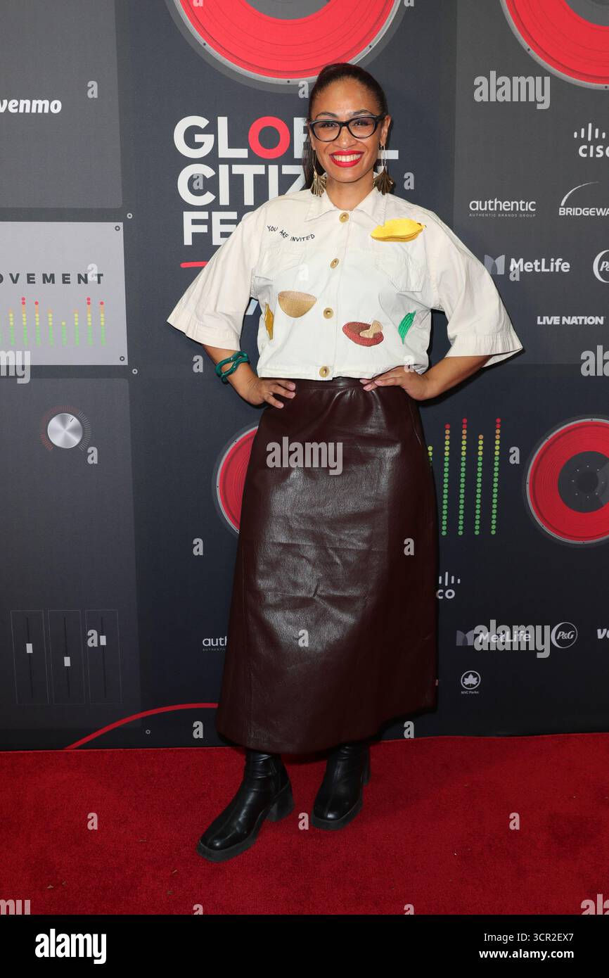 New York, Stati Uniti. 27 settembre 2025. Lydia Kekeli Amenyaglo partecipa al Global Citizen Festival 2025 al Central Park Great Lawn di New York City, New York, il 27 settembre 2025. (Foto di Luiz Rampelotto/NurPhoto) credito: NurPhoto SRL/Alamy Live News Foto Stock