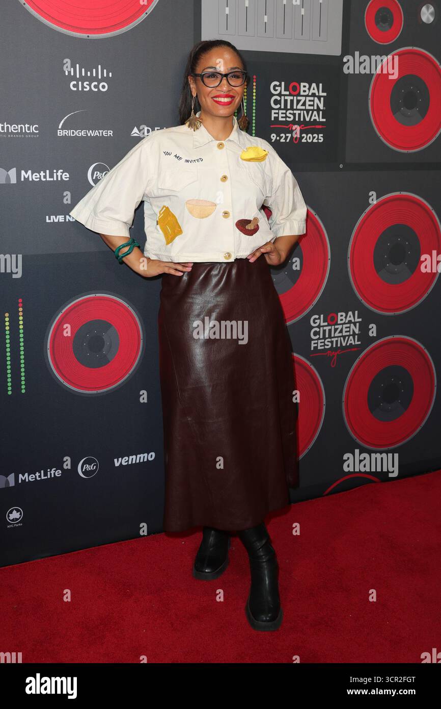 New York, Stati Uniti. 27 settembre 2025. Lydia Kekeli Amenyaglo partecipa al Global Citizen Festival 2025 al Central Park Great Lawn di New York City, New York, il 27 settembre 2025. (Foto di Luiz Rampelotto/NurPhoto) credito: NurPhoto SRL/Alamy Live News Foto Stock