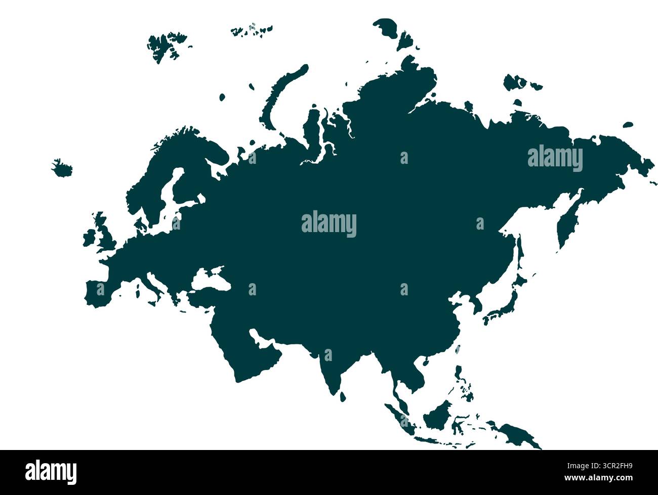 Mappa dell'Eurasia, insegna silhouette. Mappa del mondo Globe. Illustrazione vettoriale isolata su sfondo trasparente. Europa e Asia Illustrazione Vettoriale