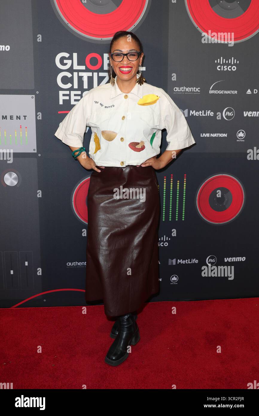 New York, Stati Uniti. 27 settembre 2025. Lydia Kekeli Amenyaglo partecipa al Global Citizen Festival 2025 al Central Park Great Lawn di New York City, New York, il 27 settembre 2025. (Foto di Luiz Rampelotto/NurPhoto) credito: NurPhoto SRL/Alamy Live News Foto Stock