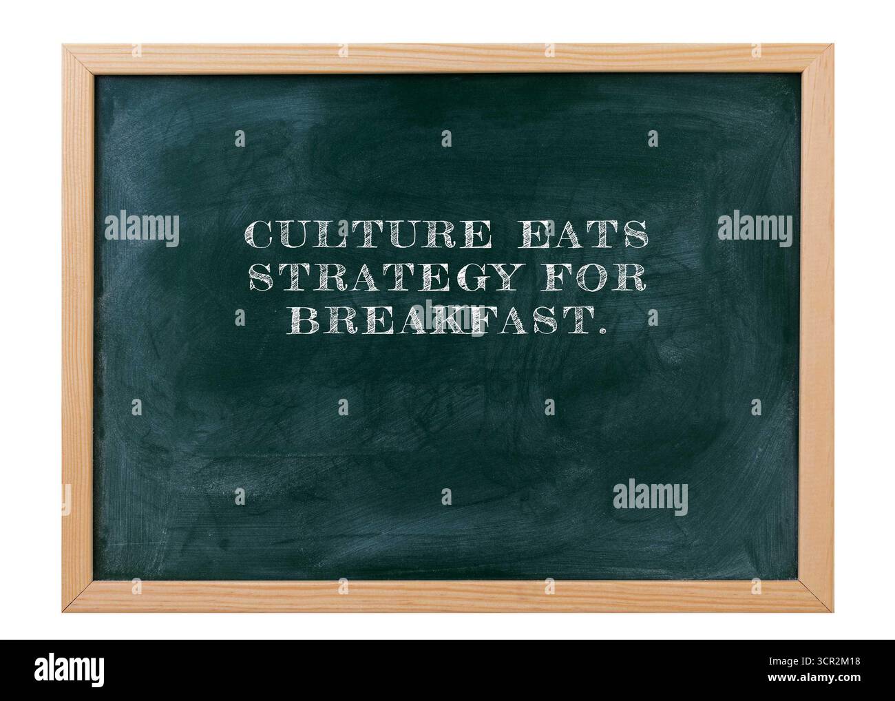 La cultura mangia la strategia per la colazione le dinamiche del team determinano il successo. valori, collaborazione, ambiente Foto Stock