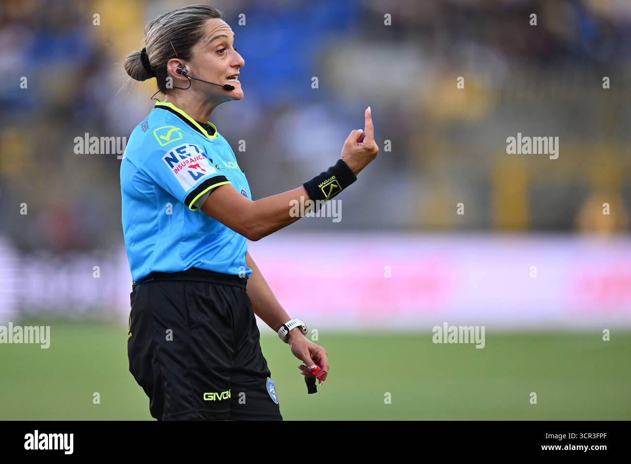 Arbitro Maria Marotta la finale di Coppa donna di serie A tra Juventus F.C. e A.S. Roma allo Stadio Romeo menti il 27 settembre 2025 a Castellammare di Stabia, Italia Foto Stock