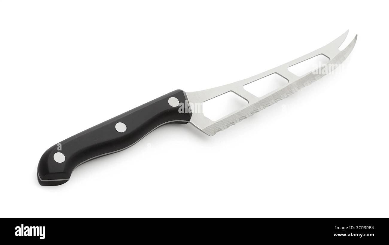 Coltelli da taglio per formaggio in legno e acciaio inox per un mix di eleganza e durata Foto Stock