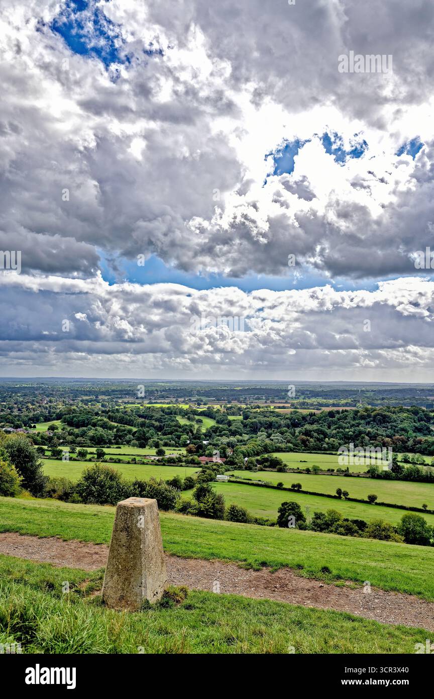 La vista dalla cima di Box Hill Dorking Surrey Inghilterra Regno Unito Foto Stock