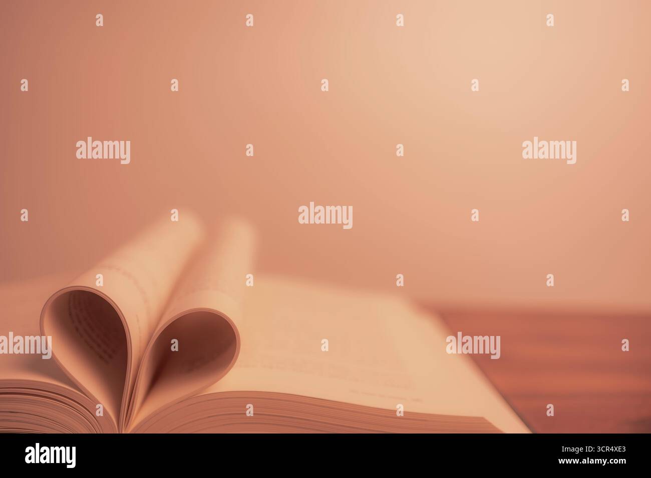 Heart Shape fatto di libri con una sensazione calda e piacevole, Conceptual Shot Foto Stock