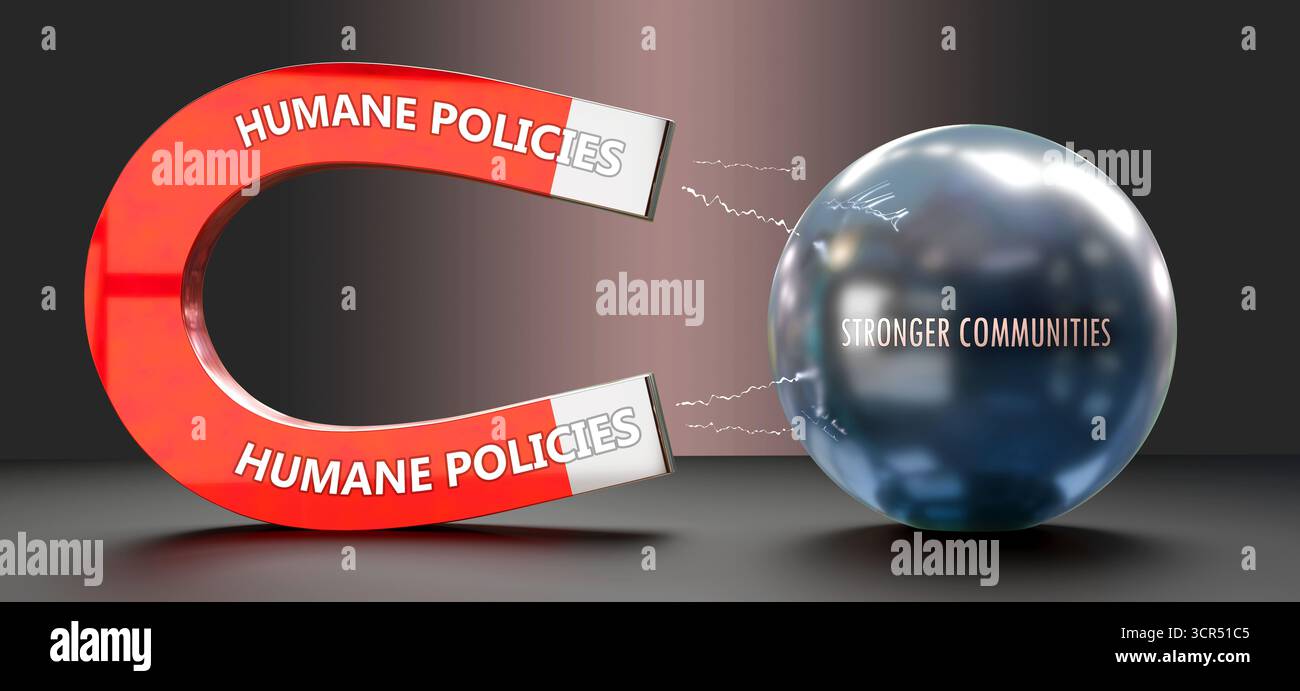 Politiche umane che attraggono comunità più forti. Il potere delle politiche umane Foto Stock