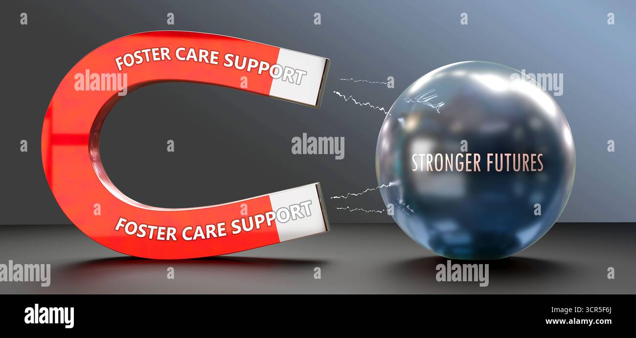 Foster Care Support che attrae Futures più forti. Potere di sostegno all'affidamento Foto Stock