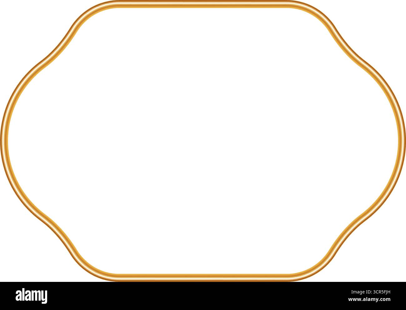 Elegante cornice 3d dorata. Finestra indiana in oro, elemento decorativo arabo, sigillo orientale, timbro. Elegante confine per premi, certificati, Grand ope Illustrazione Vettoriale