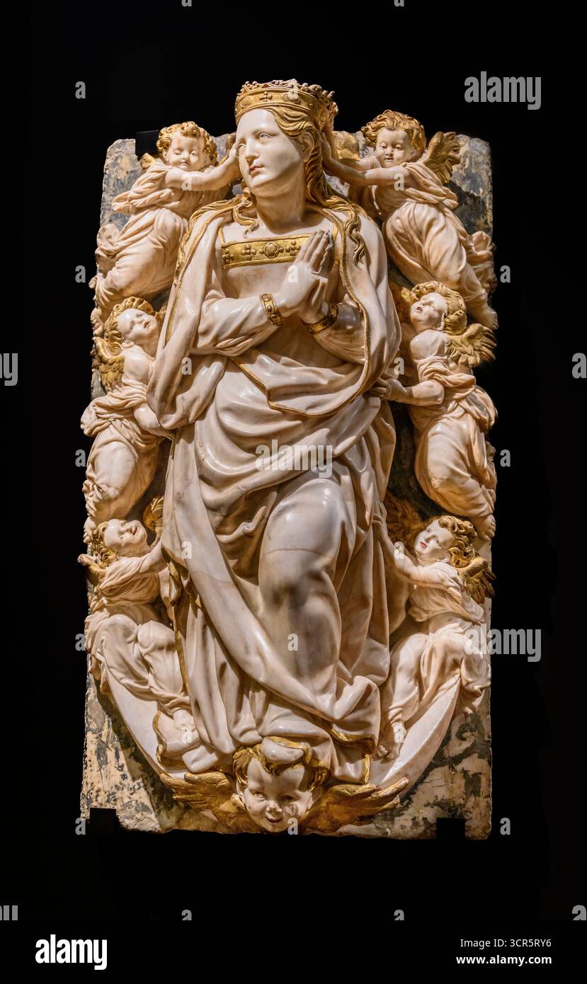 L'assunzione della Vergine, dal Monastero di Santo domingo rl Real, Madrid. Scolpito da Grigorio Vigarny e Damian Forment tra il 1539/1541 Car Foto Stock