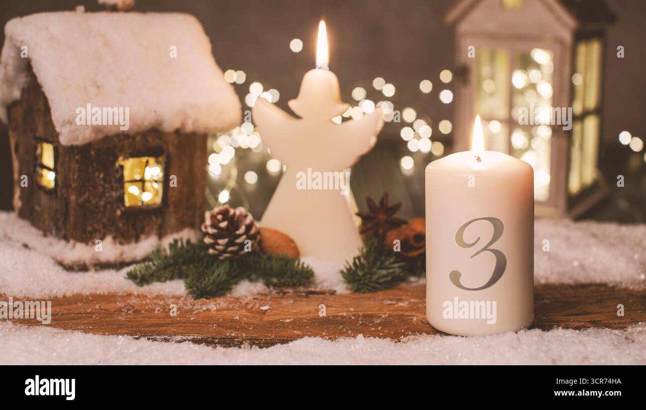 Vermont Christmas Company - Set Di 4 Candele Avvento - 3 Blu E 1 Rosa - Lunga Combustione - 25,4 Cm