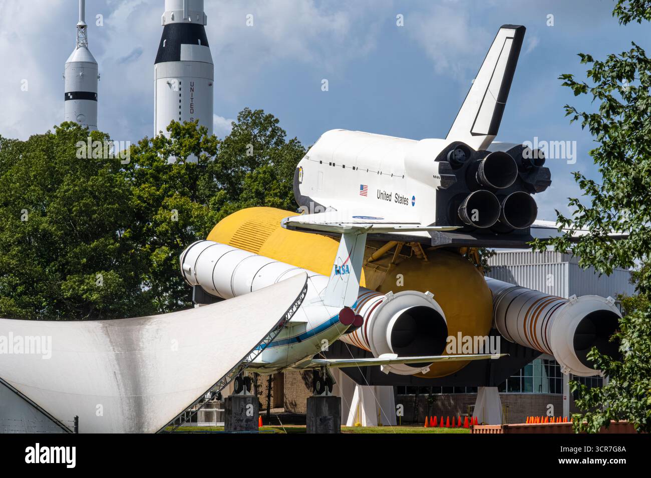 Space Shuttle Pathfinder presso lo U.S. Space & Rocket Center, un centro visitatori della NASA e affiliato dello Smithsonian a Huntsville, Alabama. (USA) Foto Stock