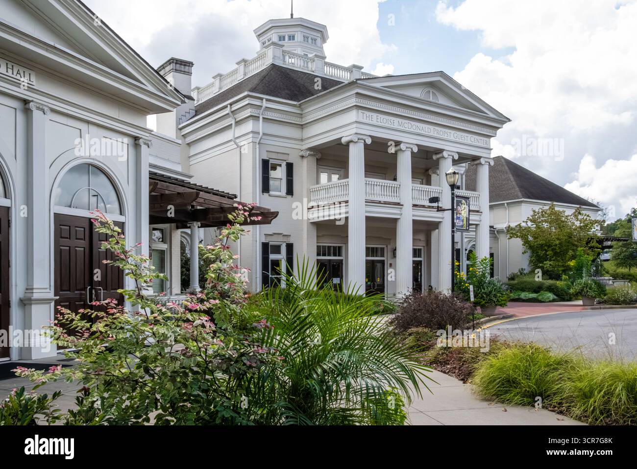 Eloise McDonald Propst Guest Center ingresso al Giardino Botanico di Huntsville, Alabama. (USA) Foto Stock