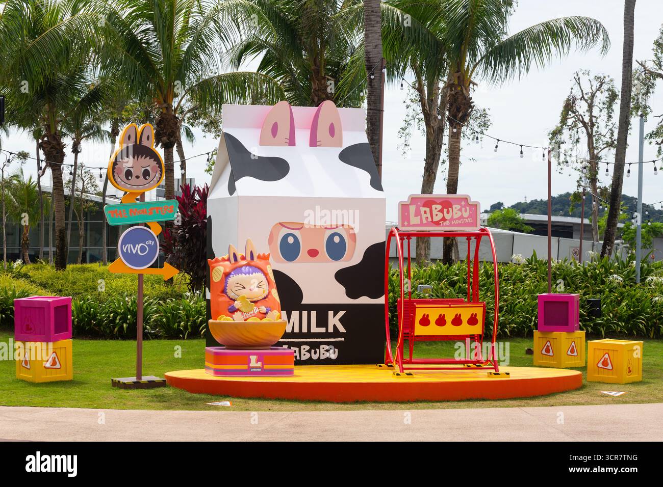 Labubu Mini Market Pop Up Event, Photo zone, Singapore. Foto Stock